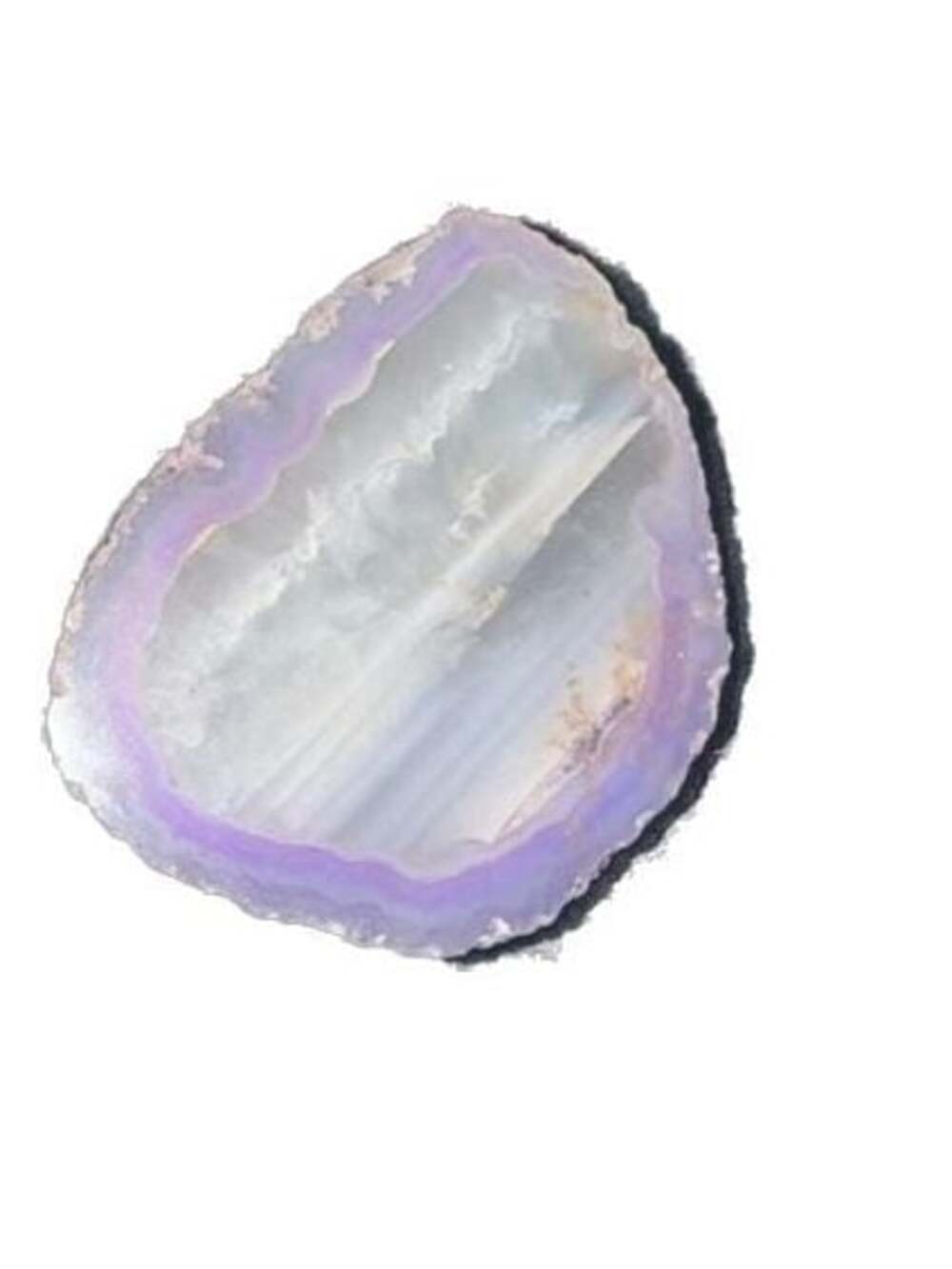 Polished Purple Banded Agate Geode Slice Specimen